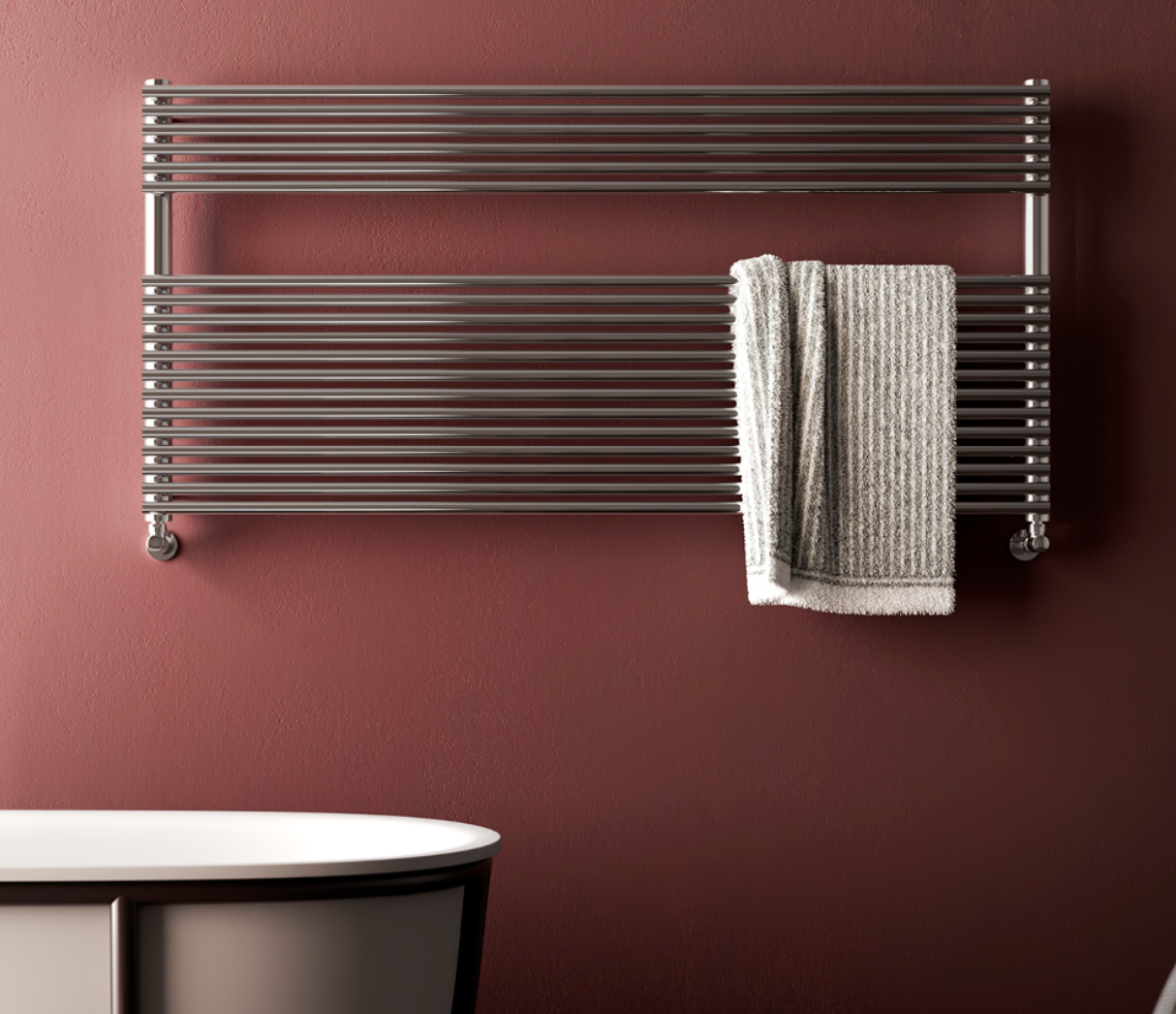 Elen 18 Wide | Stainless Steel Hot Water Towel Warmer