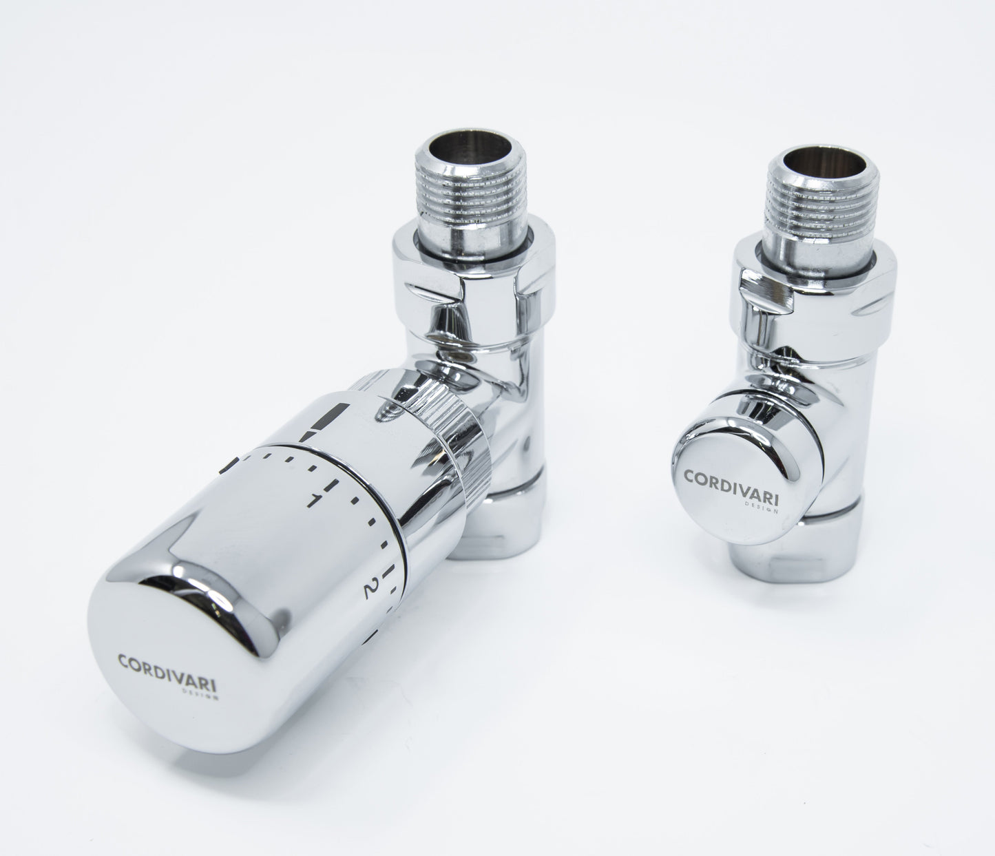 Elegant Valve Straight with Thermostatic Head - Polished Stainless Steel