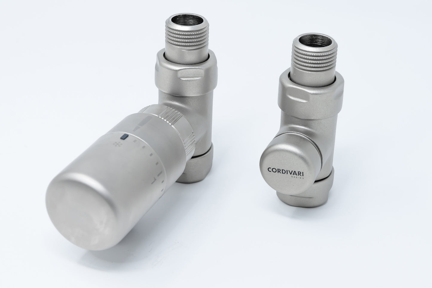 Elegant Valve Straight with Thermostatic Head - Satin Stainless Steel