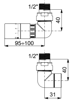 Elegant Corner Valve with Thermostatic Head - Multiple Finishes Available