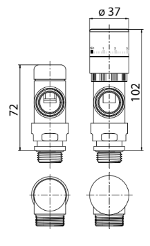 Elegant Valve Reverse with Thermostatic Head - Polished Stainless Steel