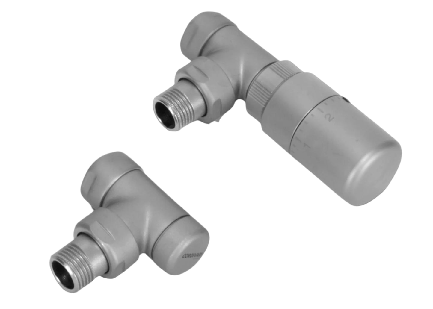 Elegant Valve Square with Thermostatic Head - Satin Stainless Steel