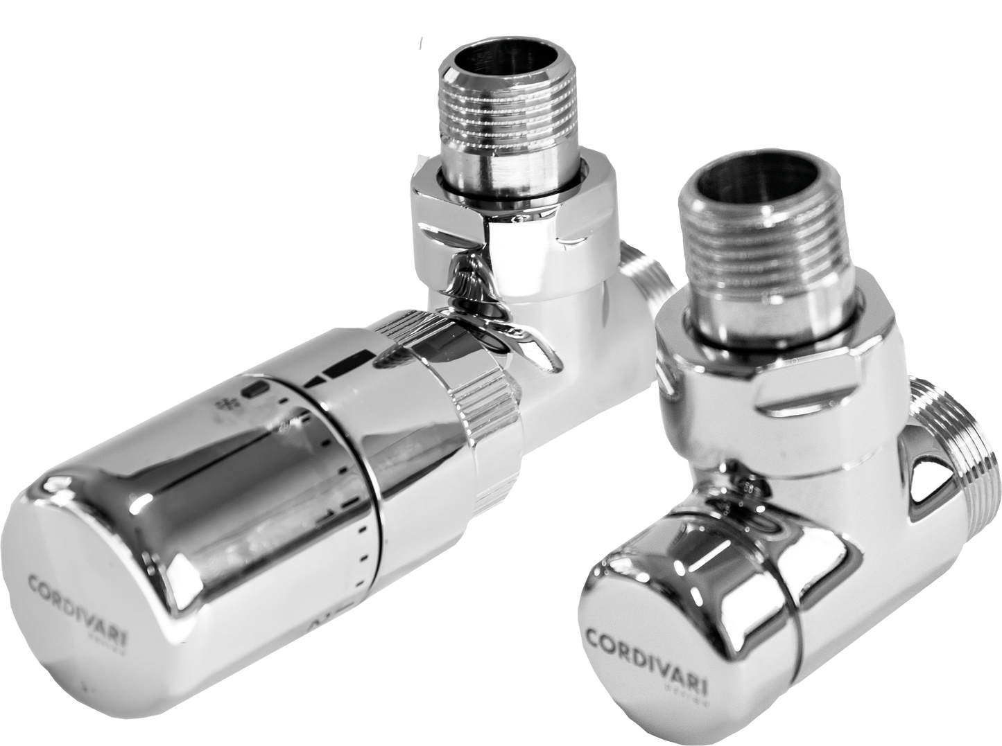 Elegant Valve Square with Thermostatic Head - Polished Stainless Steel