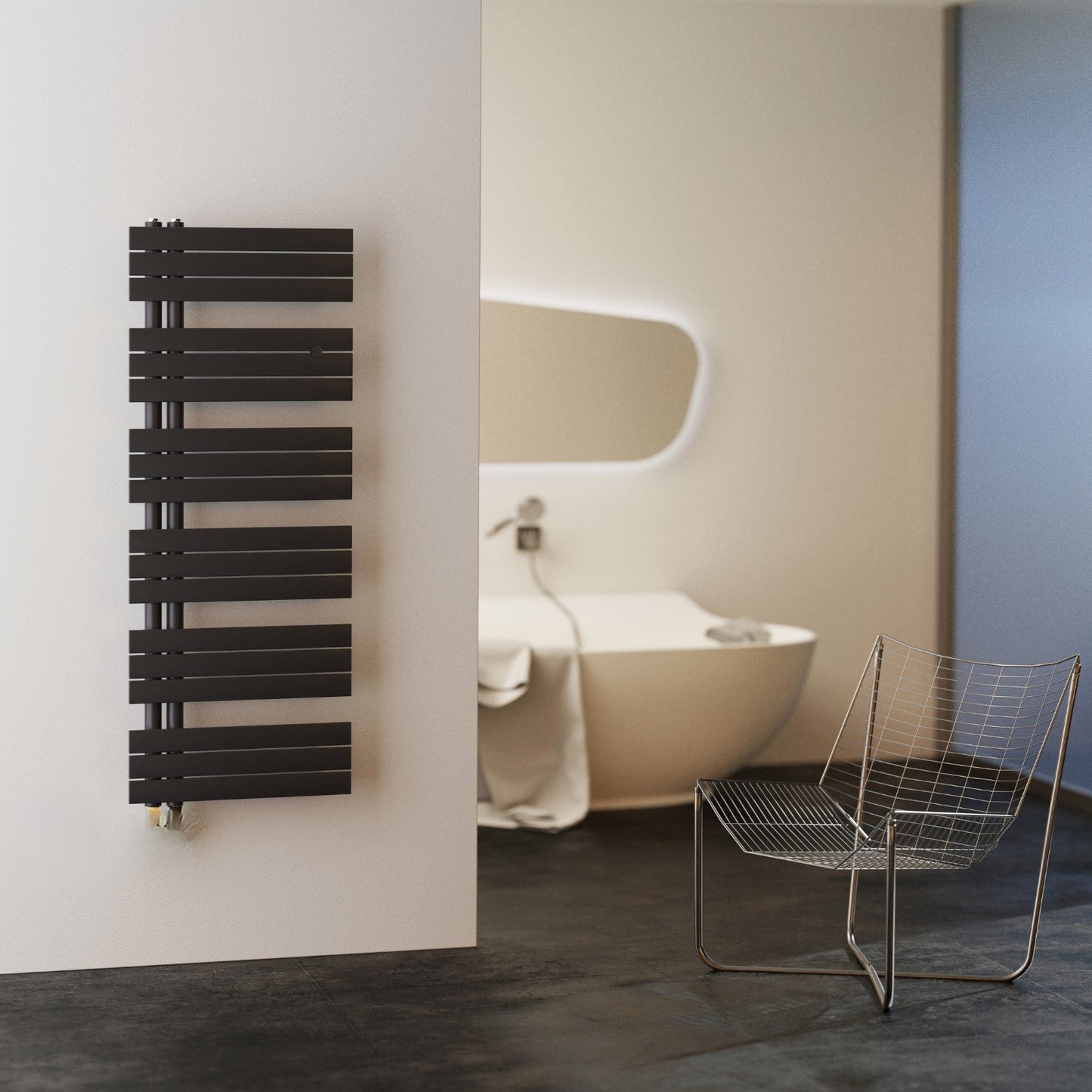 OPENED: Kelly 5010 - MATTE BLACK | Hydronic Towel Warmer