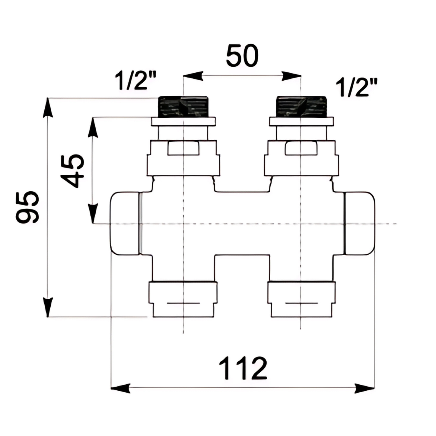 Kristal Total Color Valve Straight Holders with Thermostatic Option (Right) - Multiple Finishes Available