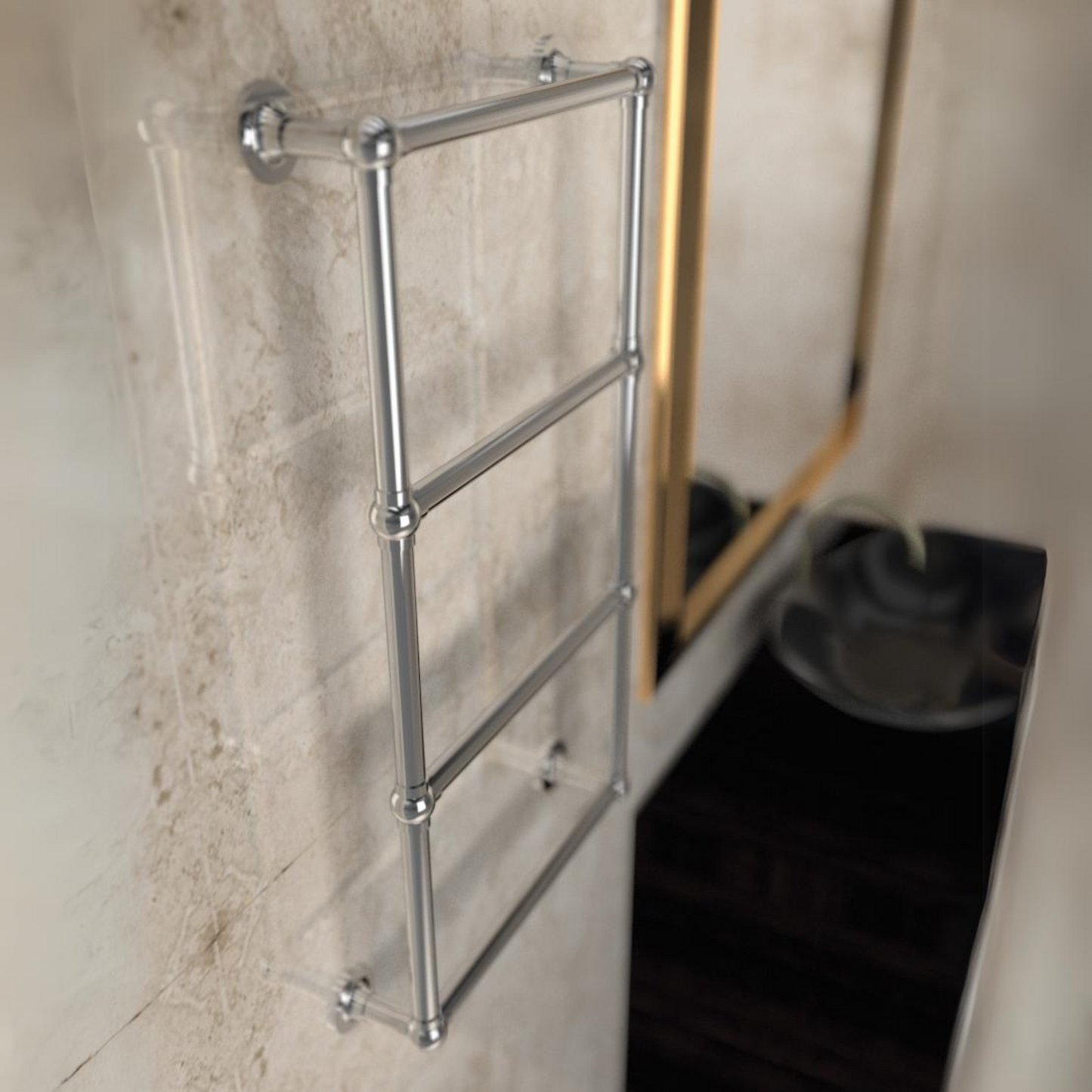 OPENED: Retro II - ANTIQUE GOLD | Hot Water Towel Warmer | H 3'2" x W 1'11"