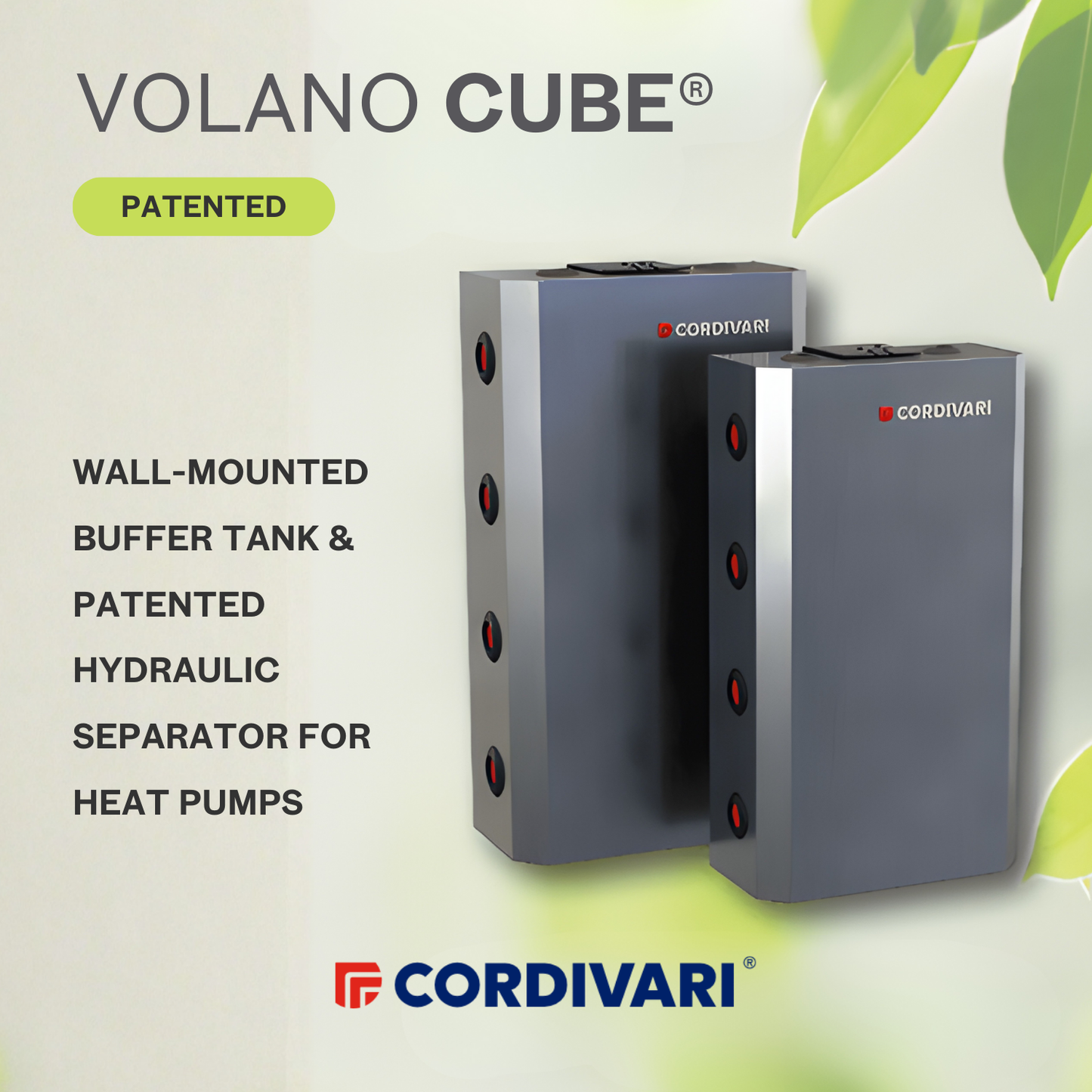 Volano CUBE - Wall-Mounted Buffer Tank with Hydraulic Separator