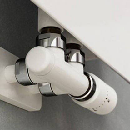 Elegant Angled Valve with Pipe Centers 50mm and Thermostatic Head - Multiple Finishes Available