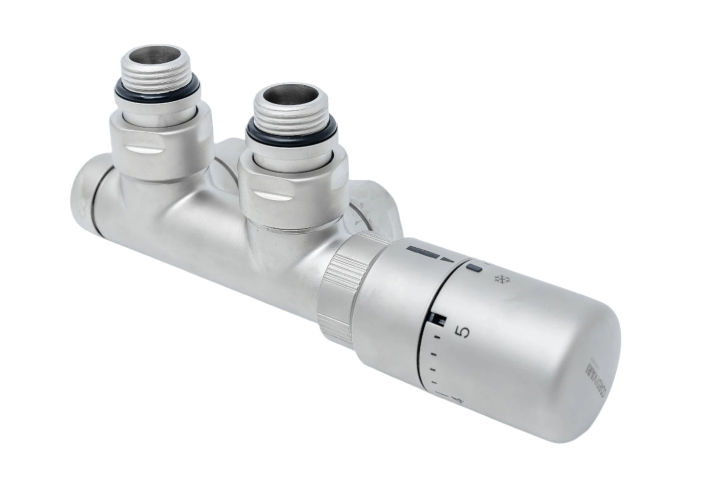 Elegant Angled Valve with Pipe Centers 50mm and Thermostatic Head - Multiple Finishes Available