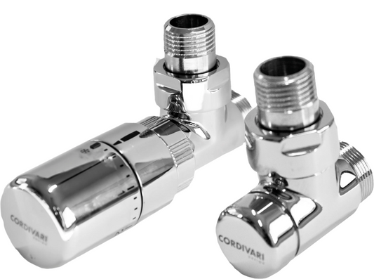 Elegant Valve Square with Thermostatic Head - Polished Stainless Steel