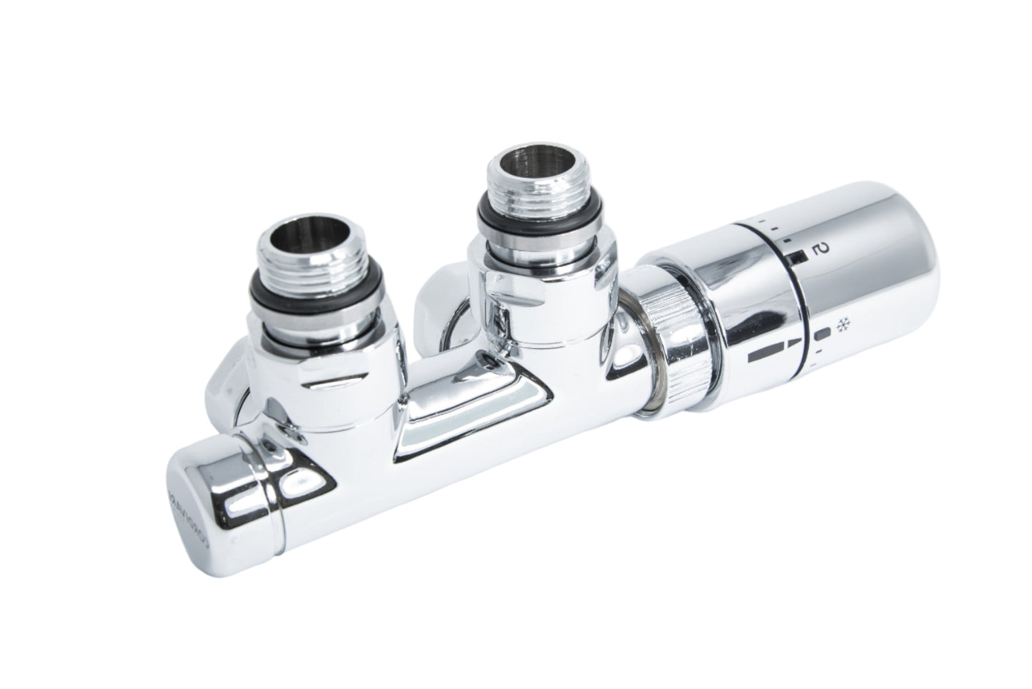 Elegant Angled Valve with Pipe Centers 50mm and Thermostatic Head - Multiple Finishes Available