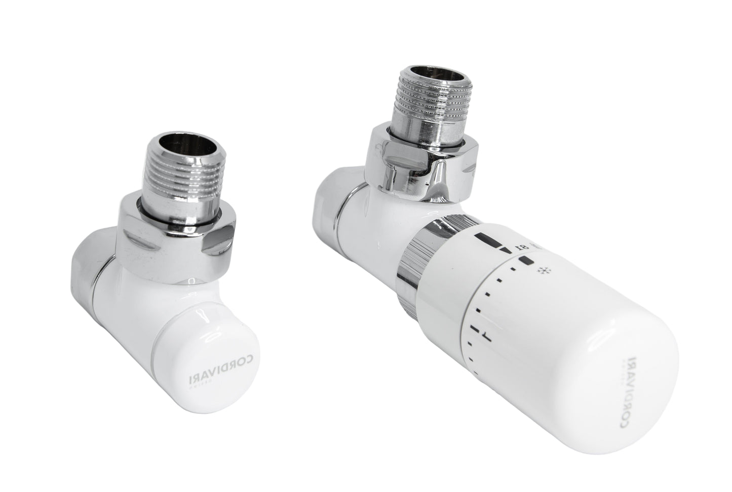 Elegant Angled Valve with Thermostatic Head - Multiple Finishes Available