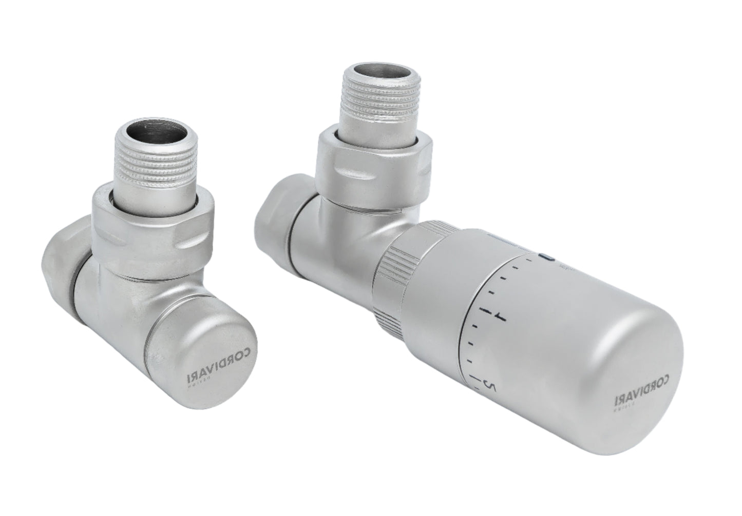 Elegant Angled Valve with Thermostatic Head - Multiple Finishes Available