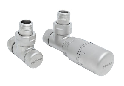 Elegant Angled Valve with Thermostatic Head - Multiple Finishes Available