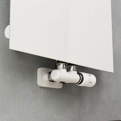 Elegant Angled Valve with Pipe Centers 50mm and Thermostatic Head - Multiple Finishes Available
