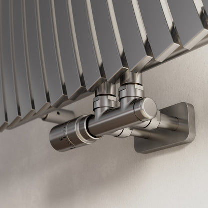 Elegant Angled Valve with Pipe Centers 50mm and Thermostatic Head - Multiple Finishes Available