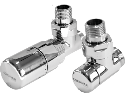Elegant Valve Square with Thermostatic Head - Polished Stainless Steel
