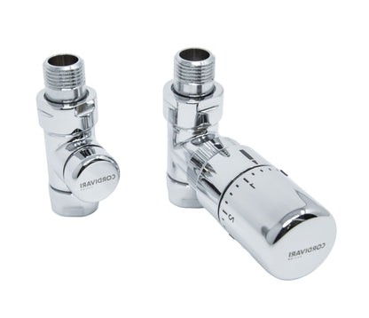 Elegant Straight Valve with Thermostatic Head - Multiple Finishes Available