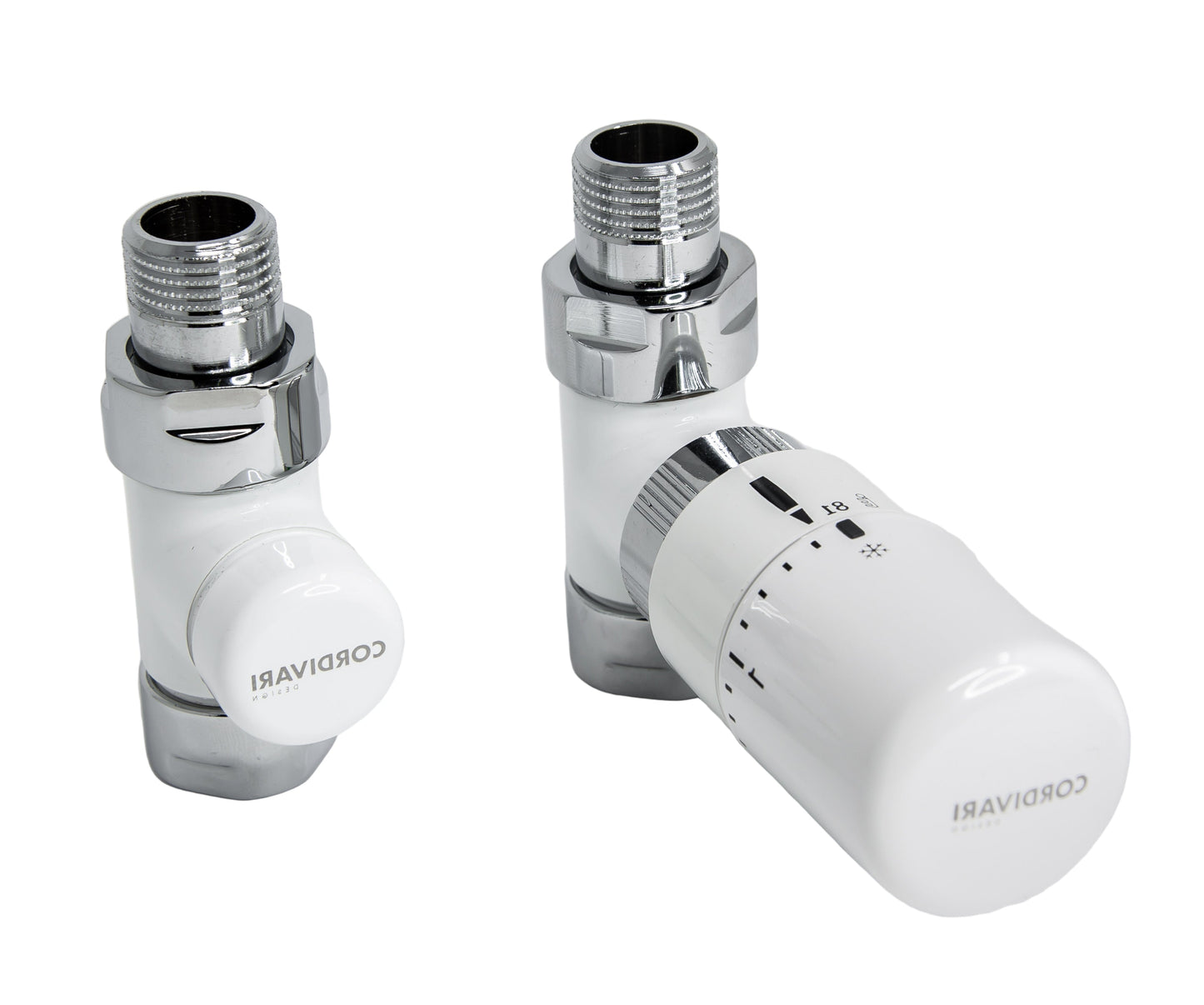 Elegant Straight Valve with Thermostatic Head - Multiple Finishes Available