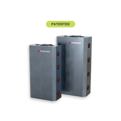 Two gray cylindrical devices with red accents and 'Cordivari' branding on a white background.